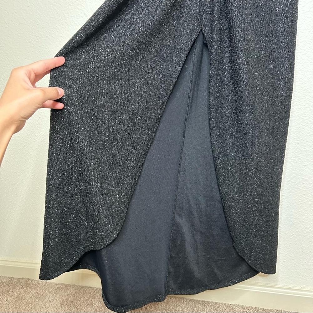 Reformation metallic shimmer dress black medium - Picture 8 of 15